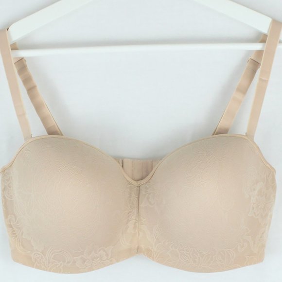2 For $20 NWOT Beige Lace Maternity Bra Size 38D - Picture 1 of 3